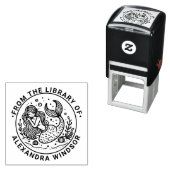 かわいい眠る人魚の図書館の書名 セルフインキングスタンプ (インサイチュ)