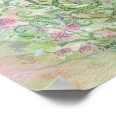 かわいい眠る妖精と蝶のファンタジーアート ポスター (角)