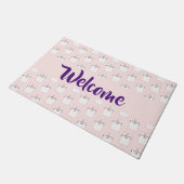 かわいい眠る子ネコ猫パターン歓迎 ドアマット (アングル)