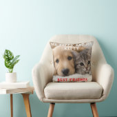 かわいい眠る子犬と子猫の抱擁 クッション (椅子)