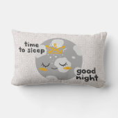かわいい眠る月の時間良い夜を眠る ランバークッション (裏面)