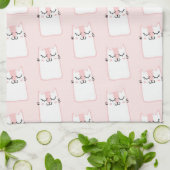 かわいい眠る猫の柄 キッチンタオル (折り畳み)