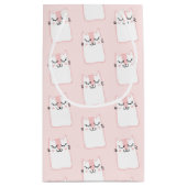 かわいい眠る猫の柄 スモールペーパーバッグ (裏面)