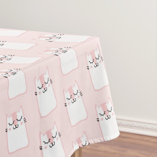 かわいい眠る猫の柄 テーブルクロス (インサイチュ)