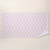 かわいい眠る猫の柄 ビーチタオル (正面)