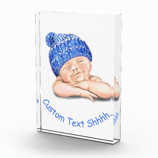 かわいい眠る甘い笑顔ハッピーベビーカスタマイズ-  フォトブロック (右)