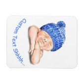 かわいい眠る甘い笑顔ハッピーベビーカスタマイズ-  マグネット (横)