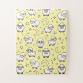 かわいい眠る羊と星と月 ジグソーパズル (縦)