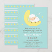 かわいい眠る羊のベイビーシャワーパーティー招待状 招待状 (正面/裏面)