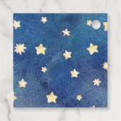 かわいい眠る象の星男の赤ちゃんありがとう フェイバータグ (裏面)