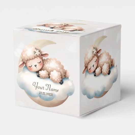 かわいい眠る赤ちゃん動物美しいパーティー フェイバーボックス (正面サイド)