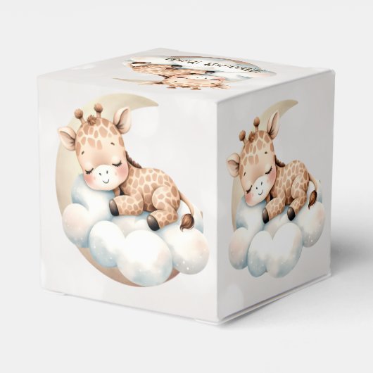 かわいい眠る赤ちゃん動物美しいパーティー フェイバーボックス (裏面サイド)