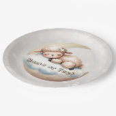 かわいい眠る赤ちゃん動物美しいパーティー ペーパープレート (アングル)