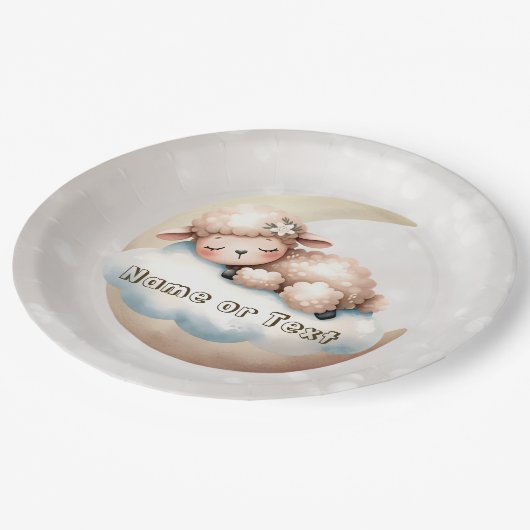 かわいい眠る赤ちゃん動物美しいパーティー ペーパープレート (アングル)