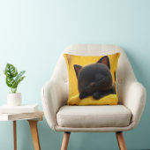 かわいい眠る黒猫の枕カバー、ペット愛好家のギフト クッション (椅子)