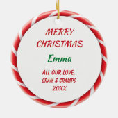 かわいい眠れるクリスマス・ユニコーン(金ゴールド星) セラミックオーナメント (裏面)