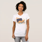 かわいい眠れるコンピューター猫 Tシャツ (正面フル)