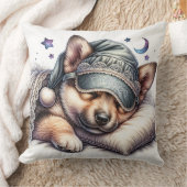 かわいい眠れるドイツの羊飼い犬 クッション (ブランケット)