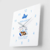 かわいい眠れるベア甘い夢の眠い頭の子 スクエア壁時計 (傾斜)