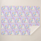 かわいい眠れるユニコーンカラフルと射撃、 発砲星 シェルパブランケット (正面(横))