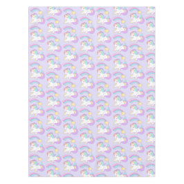 かわいい眠れるユニコーンカラフルと射撃、 発砲星 テーブルクロス