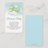 かわいい眠れる恐竜の赤ちゃんシャワーブックスベビー  エンクロージャーカード (正面/裏面)