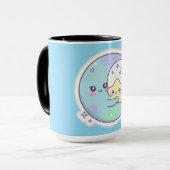かわいい眠れる月と星のかわいい赤ちゃんの保育園マグ マグカップ (正面左)