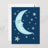 かわいい眠れる月はがき ポストカード (正面/裏面)