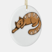 かわいい眠れる茶色の猫 セラミックオーナメント (右)