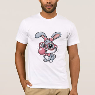 かわいい眼鏡のうさぎ Tシャツ
