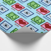 かわいい眼鏡検査者ピースラブ検眼法 ラッピングペーパー (角)