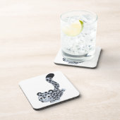 かわいい着陸マンガ雪ヒョウのコースターセット コースター (右側)