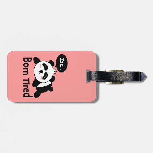 かわいい睡眠のパンダの漫画 ラゲッジタグ (裏面横)