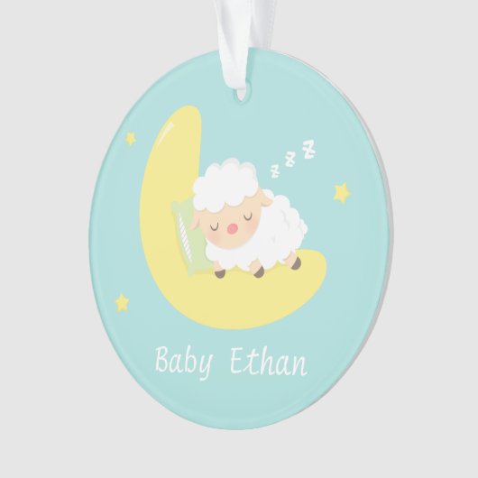 かわいい睡眠のベビーの子ヒツジは子供部屋部屋の装飾をからかいます オーナメント (正面)