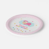 かわいい睡眠の女の赤ちゃんのブライダル・シャワーの供給 ペーパープレート (アングル)