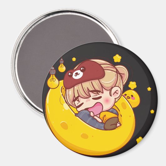 かわいい睡眠少女 マグネット (正面/裏面)