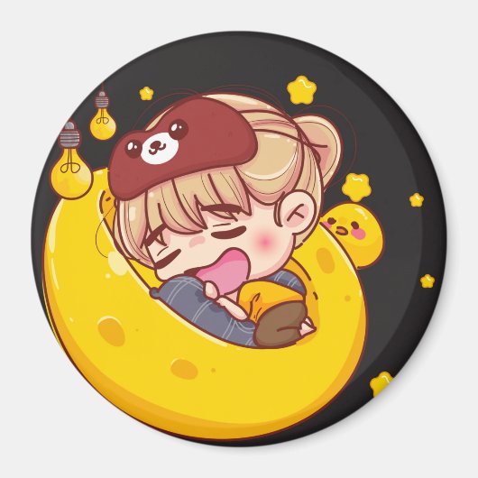 かわいい睡眠少女 マグネット (正面)