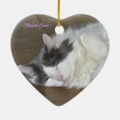 かわいい睡眠柔らかい猫のオーナメント セラミックオーナメント (裏面)