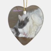 かわいい睡眠柔らかい猫のオーナメント セラミックオーナメント (左)