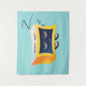 かわいい睡眠目覚まし時計キャラクター タペストリー (正面)