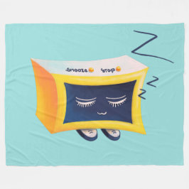 かわいい睡眠目覚まし時計キャラクター フリースブランケット