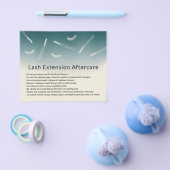 かわいい睫毛エクステンションティール(緑がかった色)グラデーションアフターケアフライヤー チラシ (シングル)