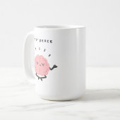 かわいい瞑想する脳とミニマリストの内なる平穏 コーヒーマグカップ (正面左)