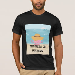 かわいい瞑想する脳のビーチイラスト Tシャツ