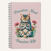 かわいい瞑想ネコLOA感謝の気持ち ノートブック (正面)