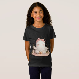 かわいい瞑想少女 キッズTシャツ – 愛らしいヨガ Tシャツ