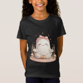 かわいい瞑想少女 キッズTシャツ – 愛らしいヨガ Tシャツ (正面)