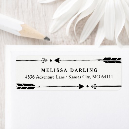 かわいい矢で冒険をテーマにした住所 シール (インサイチュ)