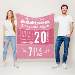 かわいい矢印パターン任意の色のベビーブランケット フリースブランケット