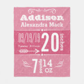 かわいい矢印パターン任意の色のベビーブランケット フリースブランケット (正面)